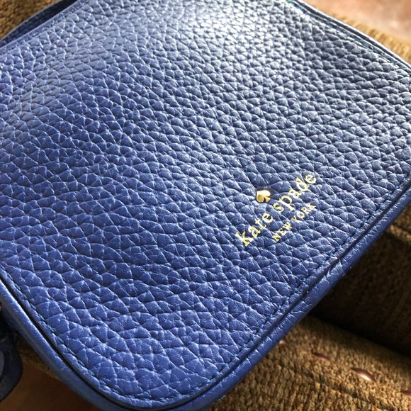 Kate Spade Bright Indigo Pebbled Leather Box Crossbody - Picture 9 of 14